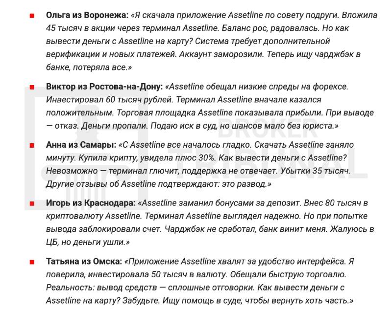 Торговый терминал Assetline — мошенническое приложение, где трейдеры теряют свои деньги