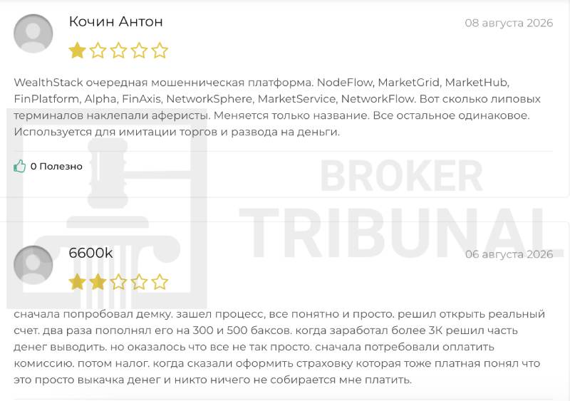 Терминал WealthStack: разоблачение, схемы развода, отзывы